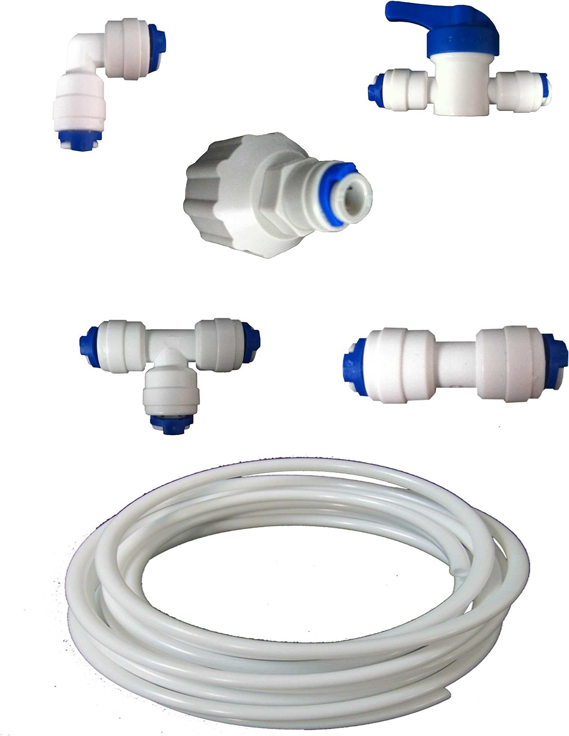 Fridge Filter Plumbing Kit/Hose Connection Kit for American Style Fridge Freezers, fits LG, Samsung, Bosch, Daewoo, GE + All with 1/4" lldpe Water Pipe