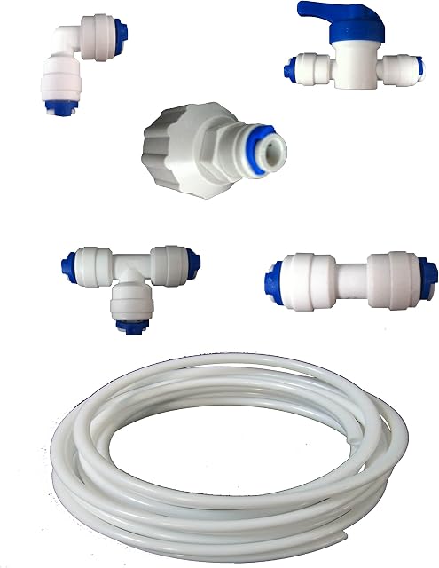 Fridge Filter Plumbing Kit/Hose Connection Kit for American Style Fridge Freezers, fits LG, Samsung, Bosch, Daewoo, GE + all with 1/4" lldpe water pipe
