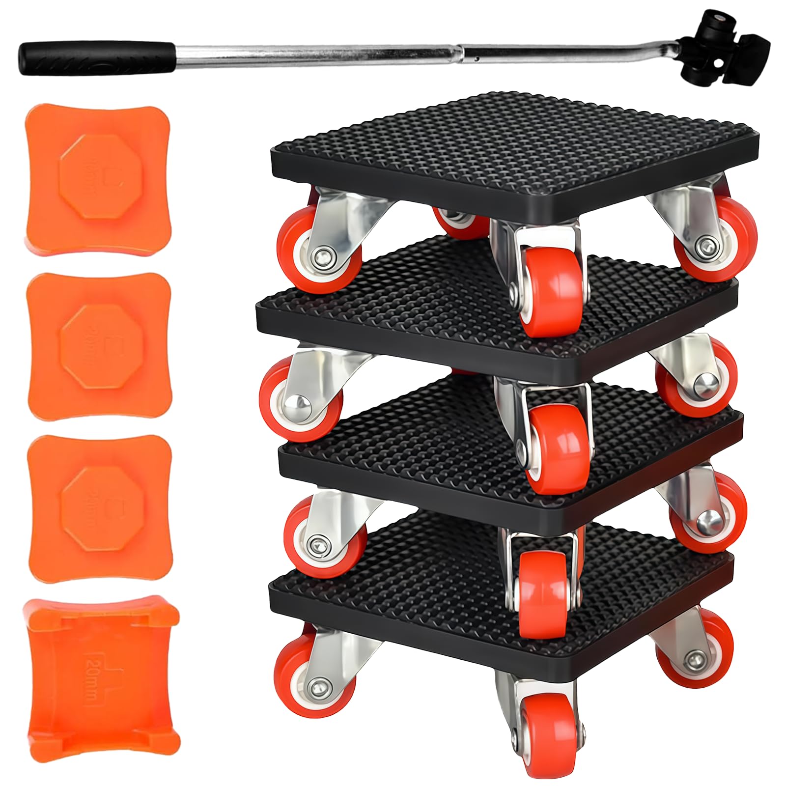 Nuoyiman Heavy Duty Furniture Mover, Furniture Sliders 9 Packs, 360° Rotation Wheels Furniture Dolly with Lifter and 4 Sliders, Heavy Duty Appliance Moving Sliders for Refrigerator, Sofa, Cabinet