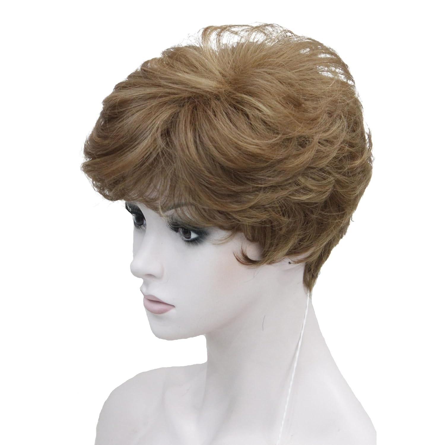 Wiginway Short Straight Synthetic Wigs Wave Shaggy Hairstyle Layered Hair with Bangs for Lady Women