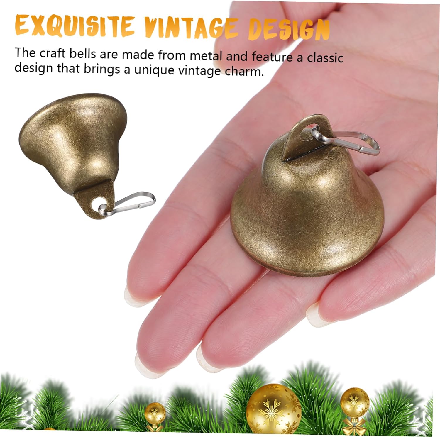 20pcs Vintage Bells Bell Ringer Small Jingle for Crafts Wedding Decoration Metal Statues