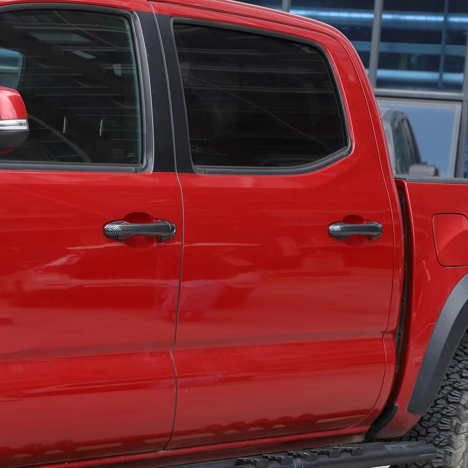 Handle Cover Trim Strip Compatible with Toyota for Tacoma 2016-2022 ABS Door Handle Cover Trim Cap Decorative Sticker Exterior Molding Accessories(Carbon Fiber)