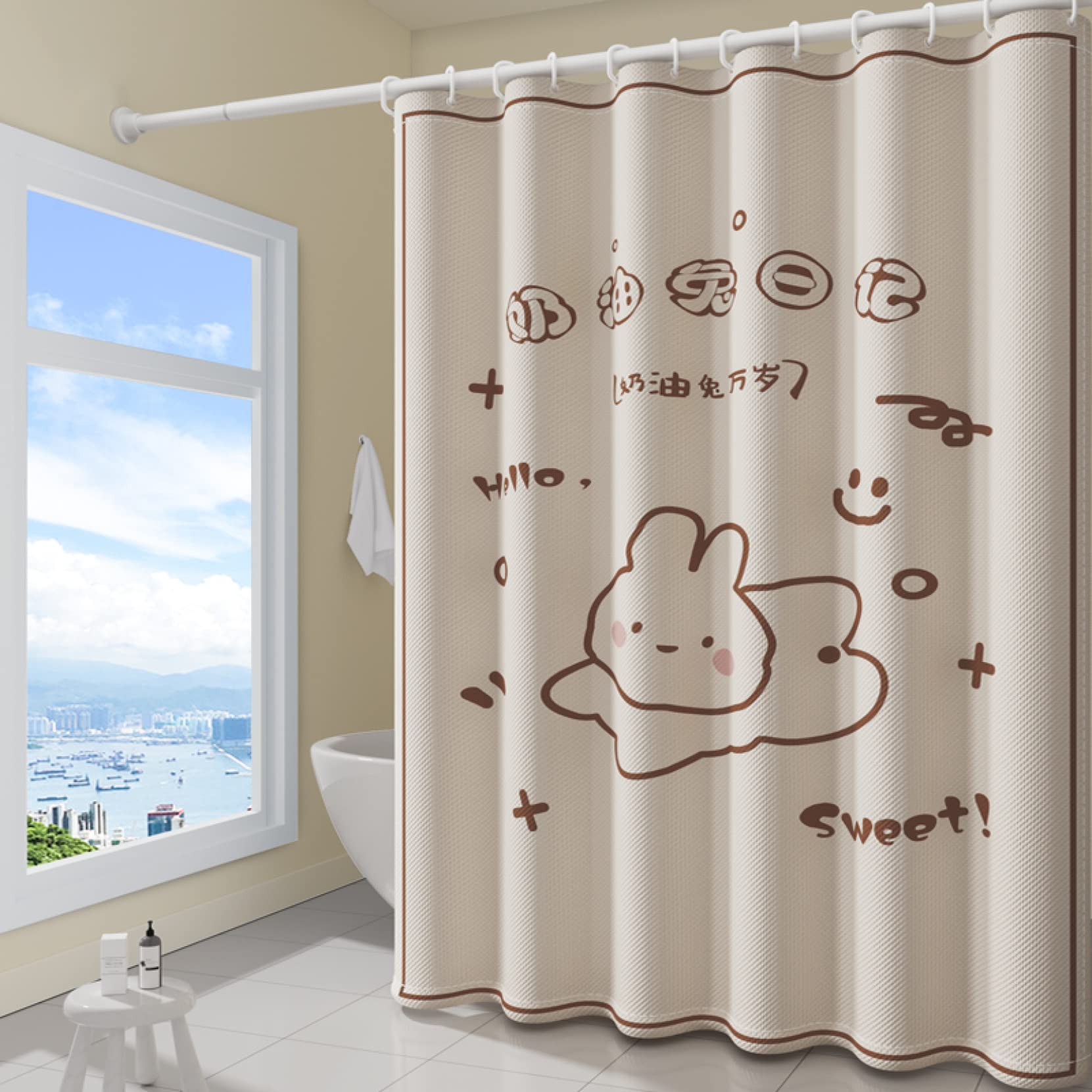 デザインバスカーテン 幅130×高さ178cm （ シャワーカーテン 防カビ バスカーテン カビない 防水 撥水 シャワー お風呂 浴室 シャワールーム  洗面所 脱衣所 カーテンリング 間仕切り 目隠し ユニットバス S字フック ） 【ブルー】(ブルー): リビングート ANA Mall店｜ANA ... [Mdugnm] シャワーカーテン バスカーテン カーテン 風呂 ふろ 防カビ カビ 防水 バスカーテン シャワーカーテン 植物柄