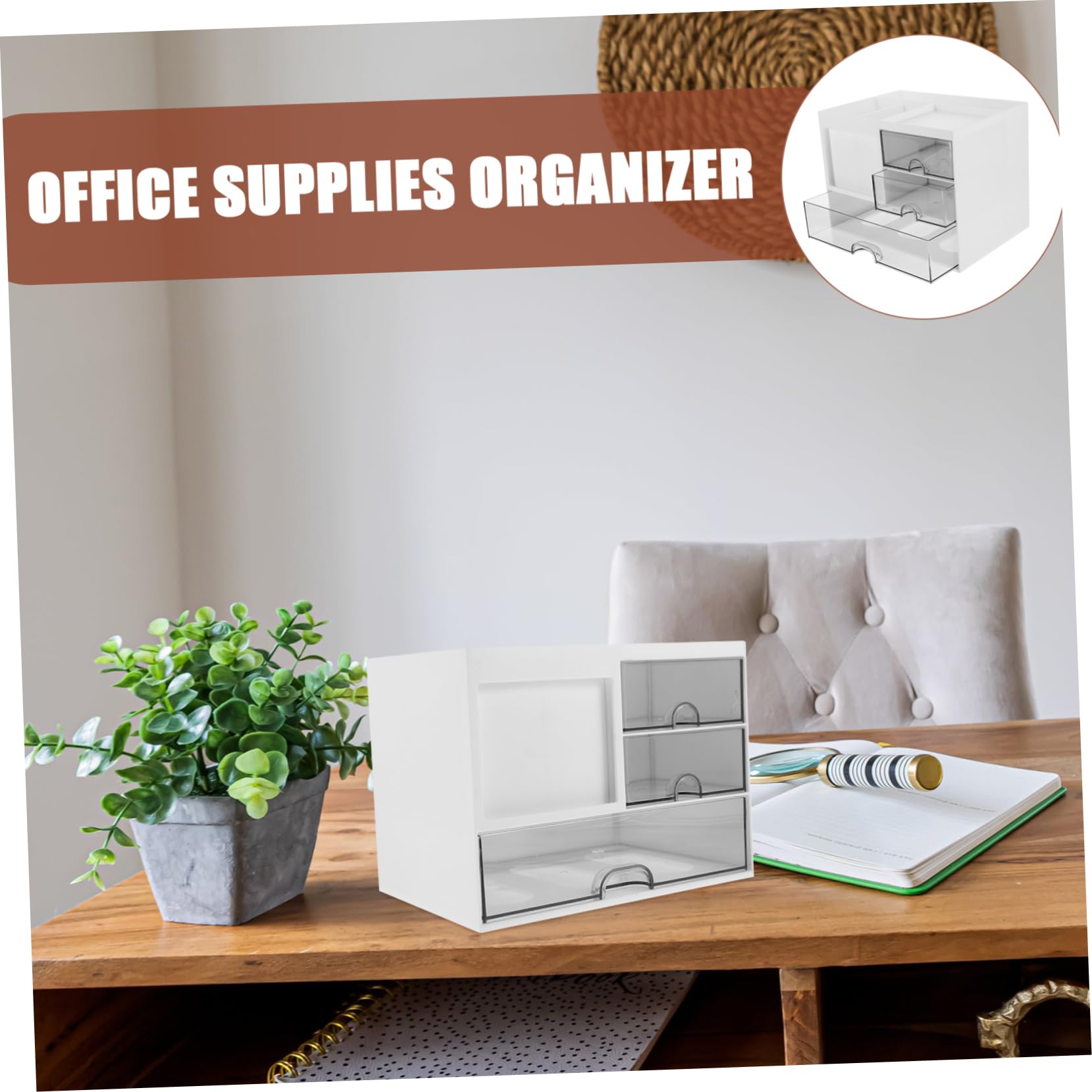 Organizador De Escritorio Deslizables Para Documentos y Accesorios Caja De Almacenamiento Multiusos Para Oficina Hogar y Estudio Diseño De Capacidad Ampliada y Fácil Ensamblaje
