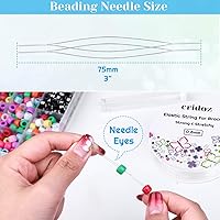 Vista 4 de Stretchy String for Bracelets, Cridoz 5 Rolls Clear Elastic String Stretch Cord Jewelry Bead Bracelet String with 2 Pcs Beading Needles for Seed