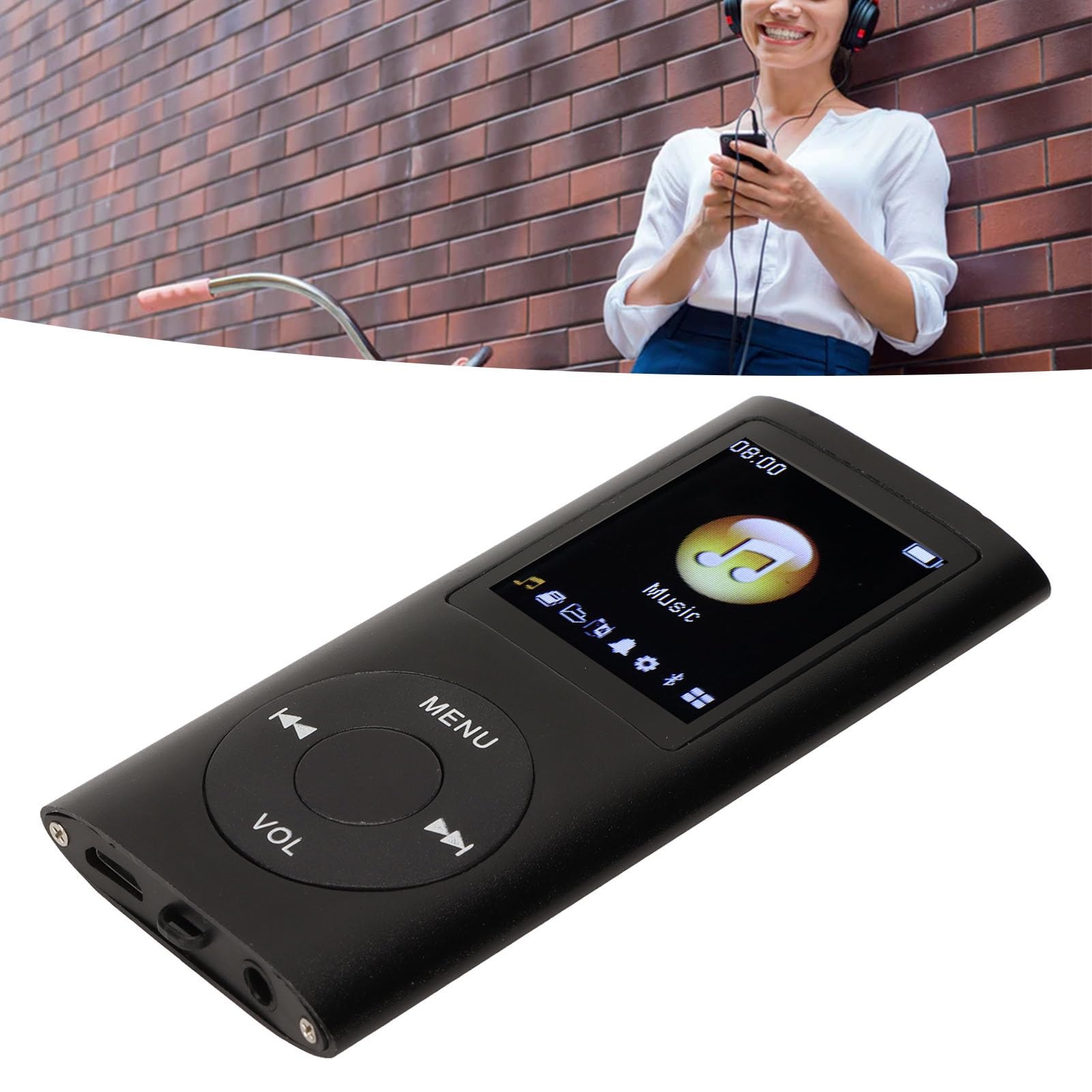 Lettore MP3 Portatile Lossless Con Schermo LCD 1.8” – Supporto Fino A 64GB, 8 Ore Di Batteria, Compatibile Con MP3/WMA/FLAC/APE