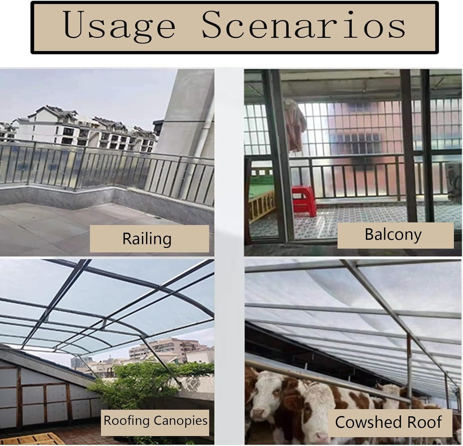 UTOYA Polycarbonate Roof Canopies Sheet，Transparent UV Protection Rainproof Roof Cover, Outdoor Awning Cladding Panels for Greenhouses, Sheds, Carports (Color : Clear, Size : 47x787in)