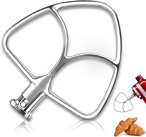 KitchenAid - Paleta mezcladora de acero inoxidable, 4.5Q5Q, con cabezal inclinable, pulido, sin recubrimiento, apto para lavavajillas, accesorio