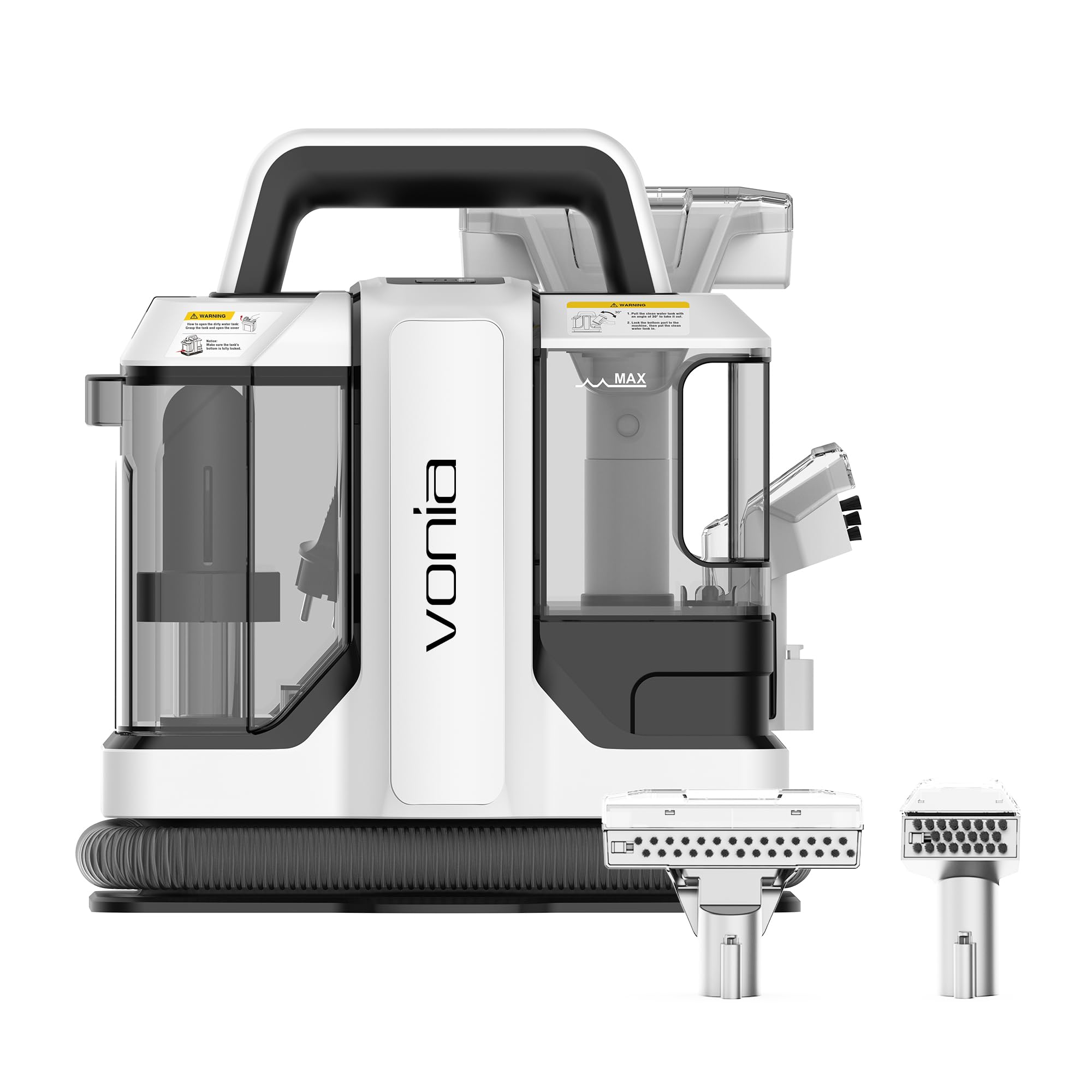 Vonia Aspiradora de Agua Tapiceria, Aspirador de alfombras 450W, Limpiador de Manchas y 11 kpa de Succión, Limpiador de sofás, Limpiador de Tapicería, Blanco