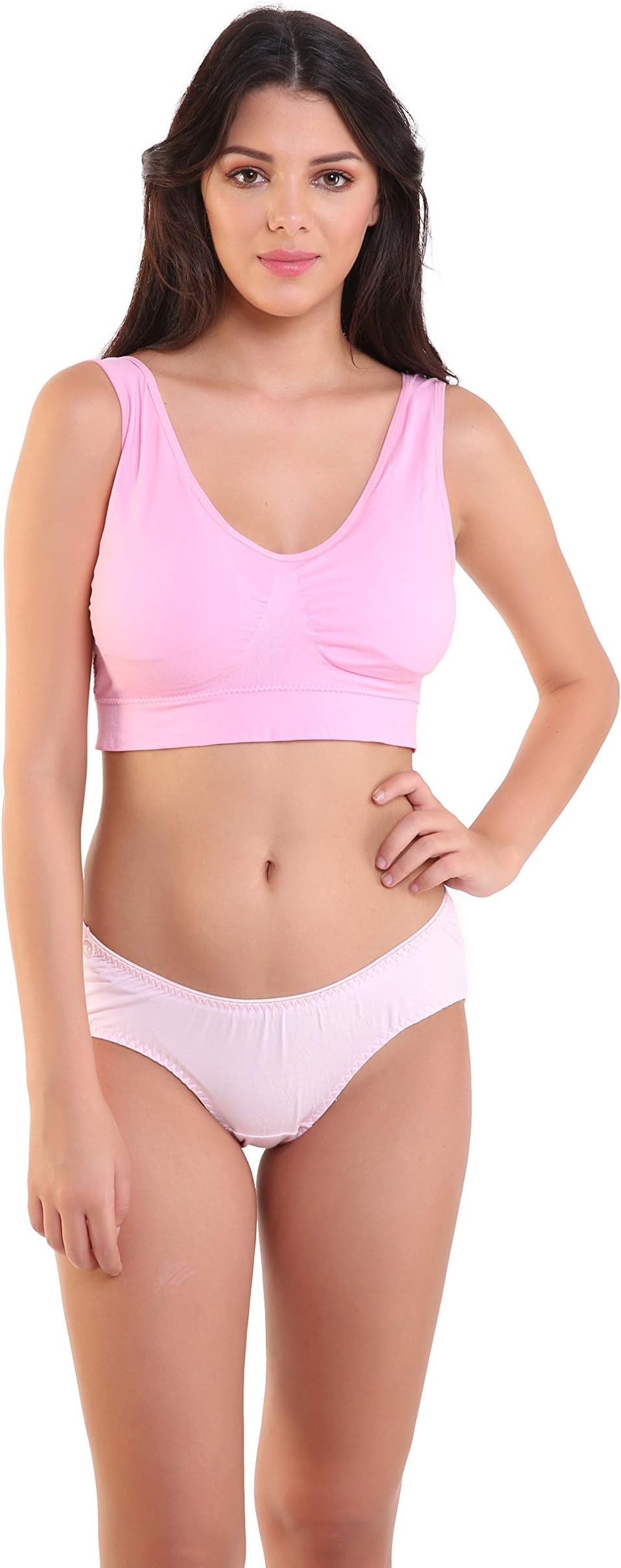 KATEINTIMATES Women's Full Cup Sports Bra (K662450PK-K691960LT PK_Pink_X-Large)