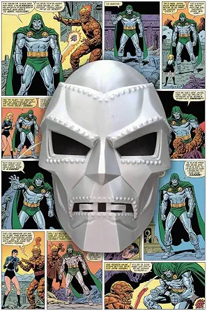 Dr. Doom Inspired Silver Mask, PETG Plastic Replica Collectible