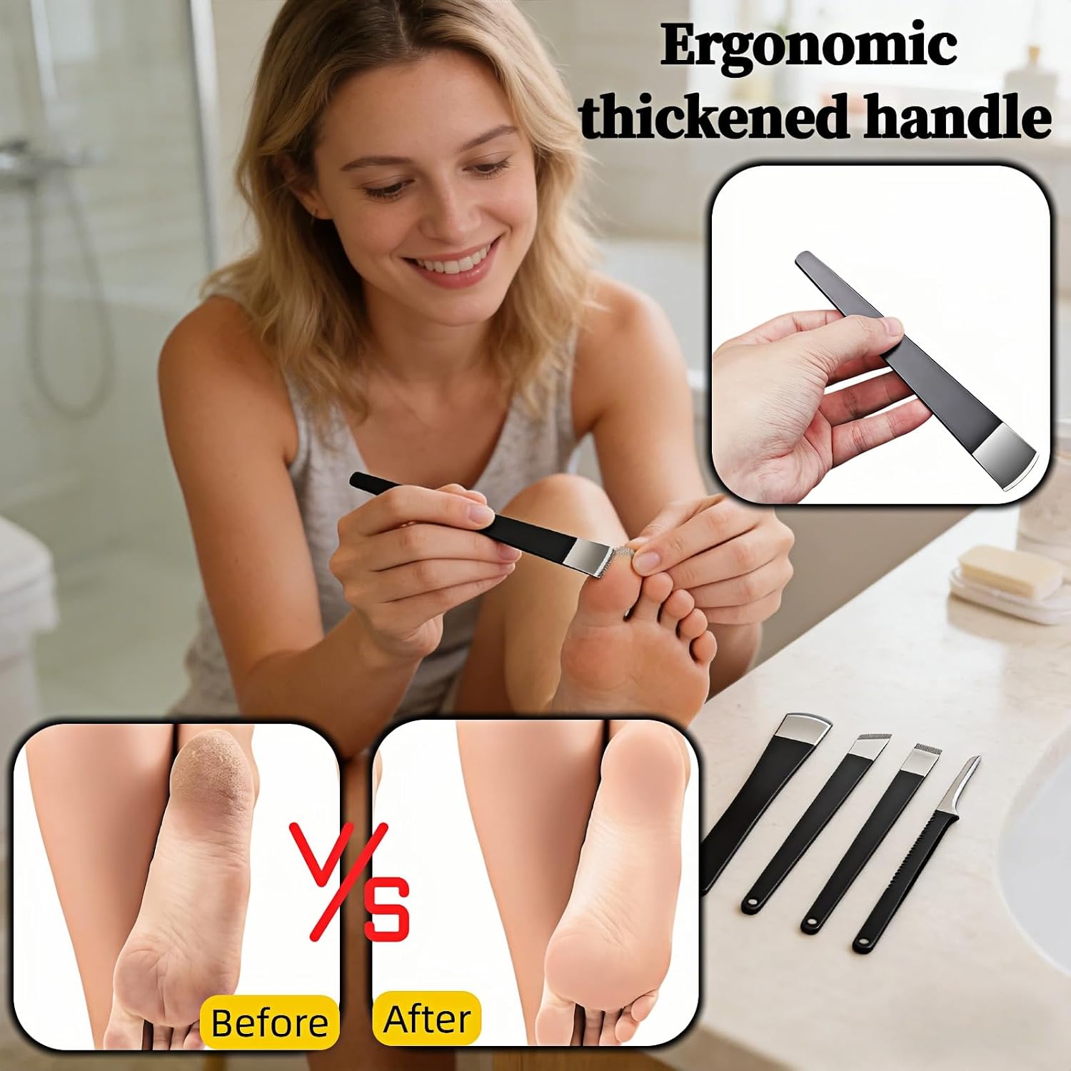 Professional 6-Piece Ingrown Toenail Tool Kit, Stainless Steel Foot Callus Remover & Pedicure Tools Set with Storage Case, Heavy Duty Durable Foot Rasp for Dead Skin Corn, Home Use