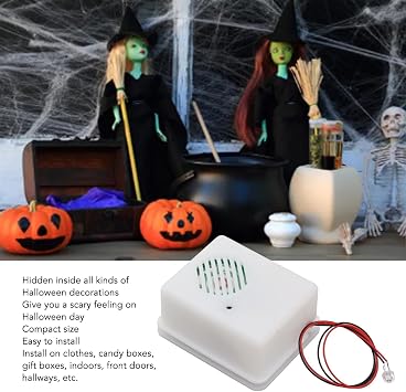 Pssopp Halloween Sound Sensor, Horror Tricky Scary Sound Speaker Machine Screaming Speaker for Haunted House Theme Party