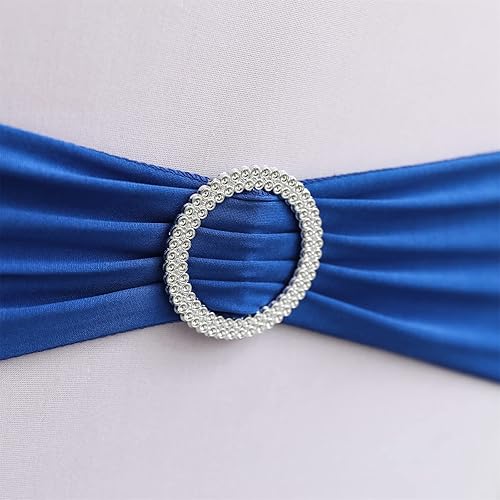 Miniatura 8 de Bandas elásticas de elastano para silla, 30 unidades, lazos con hebilla deslizante, decoración de bodas, fiestas, recepciones, banquetes (rojo)