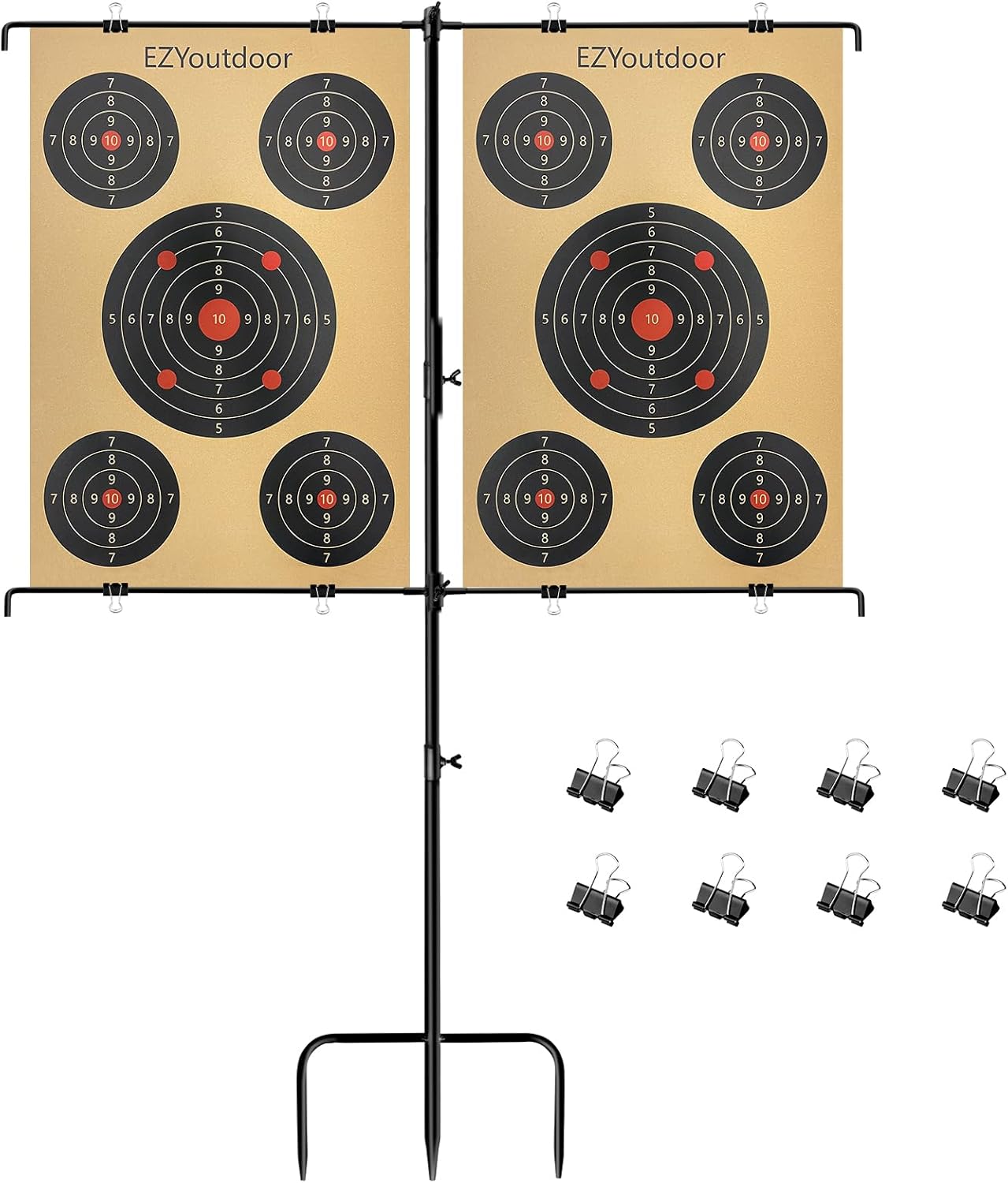 EZYoutdoor Adjustable Target Stand, Multi Sizes Paper Targets, Sturdy and Easy to Assemble, Portable Shooting Target Stand for Shooting Range