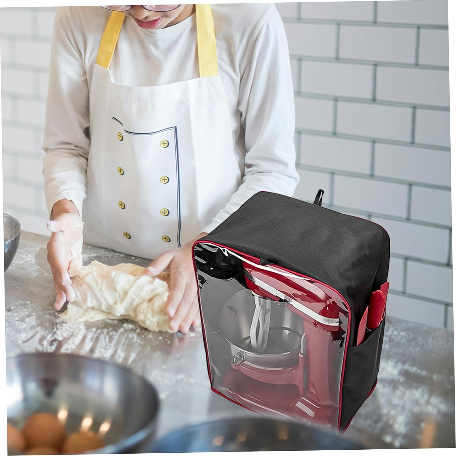 Stand Mixer Cover with Pocket and Loop Protector for Kitchen Appliances Fits Keeps Dust and Stains Away for Friends and Family