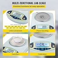 Vista 4 de VEVOR Lab Scale Analytical Balance, 500g x 0.01g Accuracy High Precision Lab Scale 13 Units Conversion Scientific Digital Laboratory Balance Scale