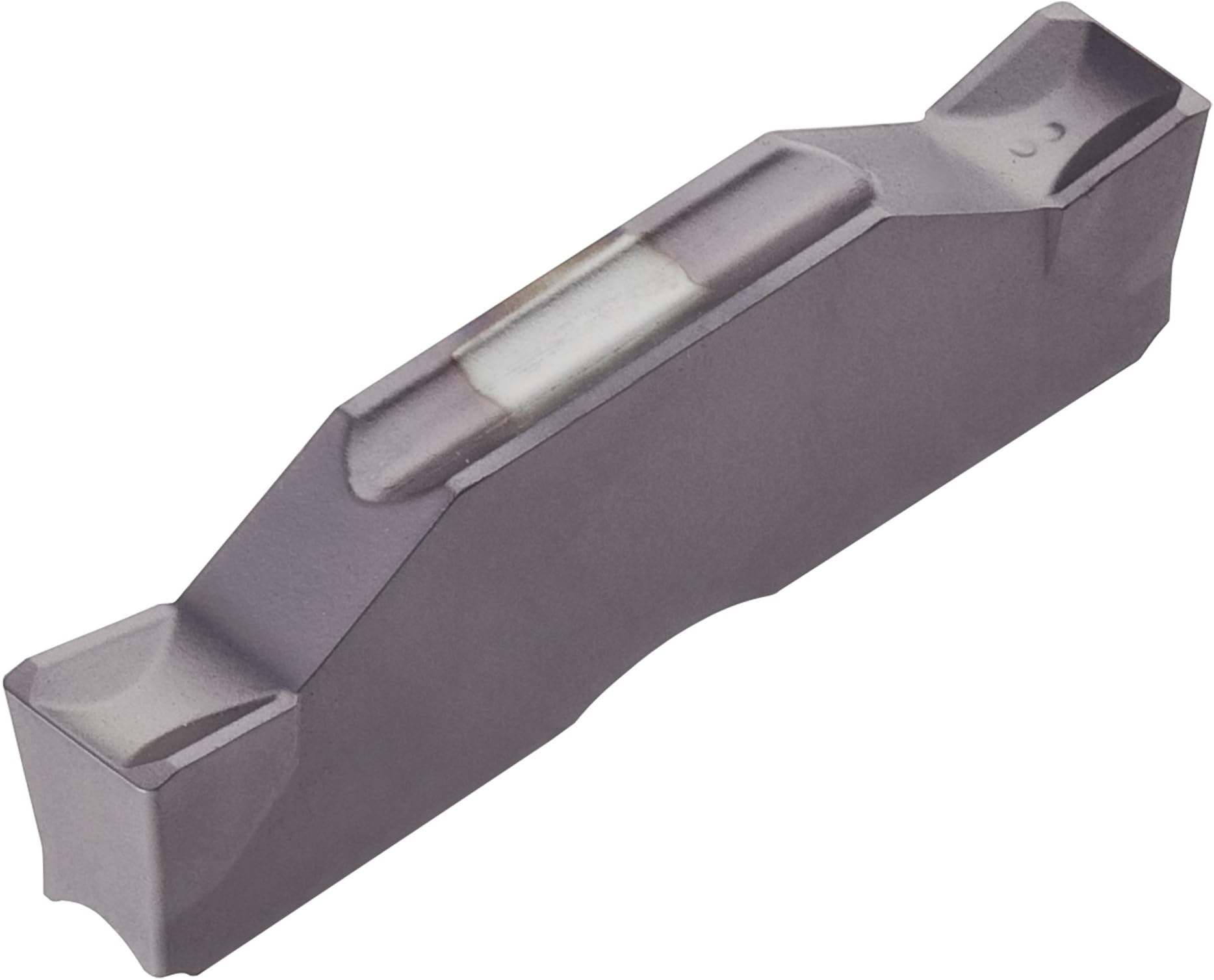 DGM2-020 AH725 Premium-Tec PVD-Coated Carbide Insert, 2 Corners, External Grooving/Parting Off, AH725 Grade for Steel, Stainless Steel, and Super Alloys, Groove Width 0.079", Radius 0.008", Insert Seat Size 2