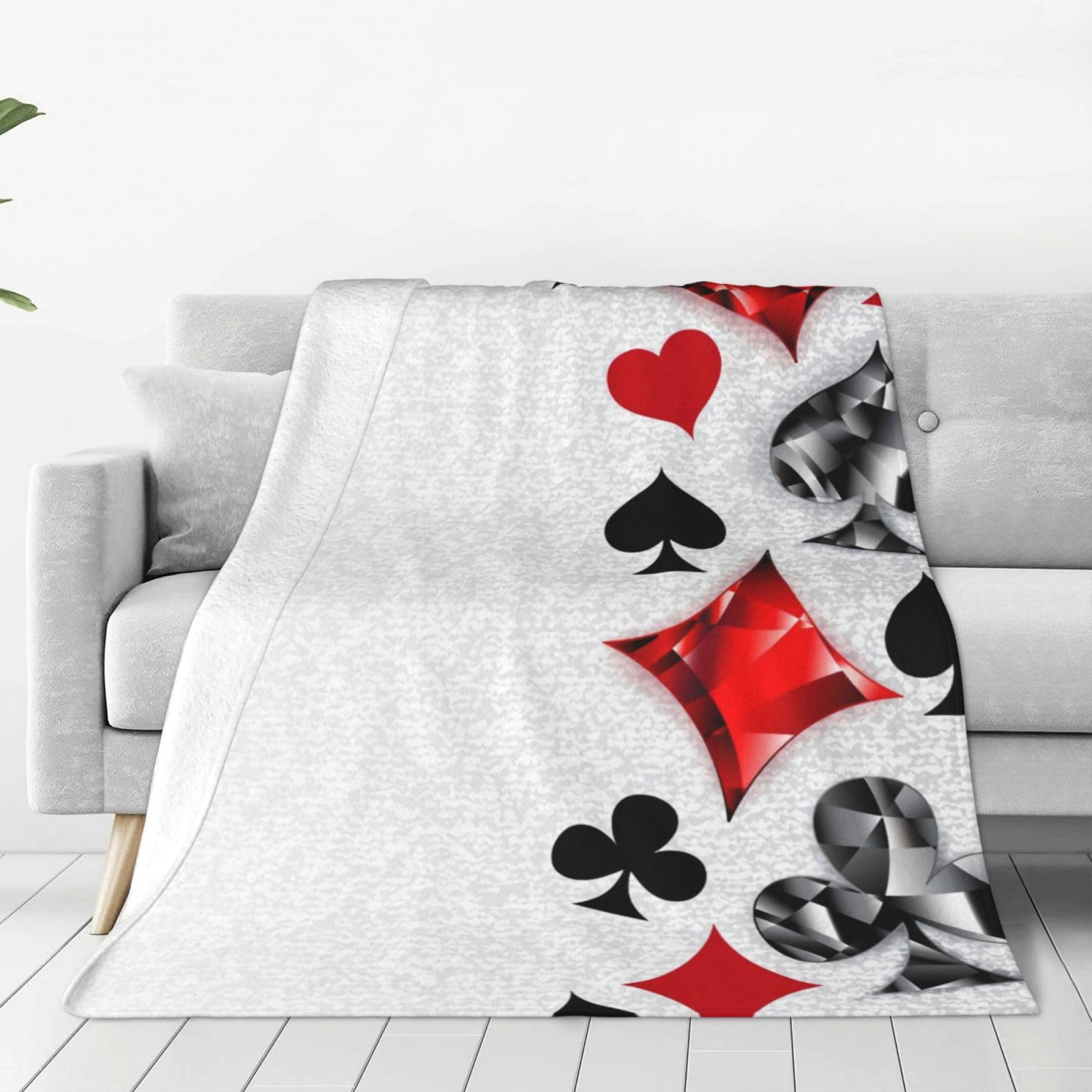 Couverture en flanelle douce au motif polygonal raffiné pour lit et sofa