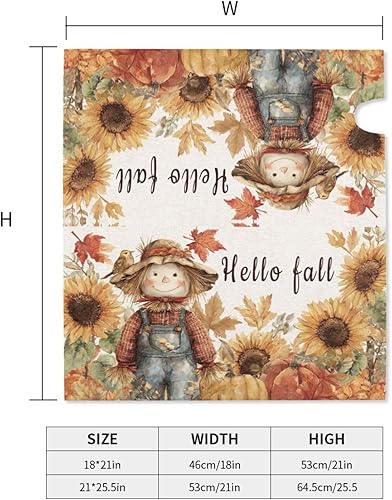 Miniatura 5 de Cubierta magnética para buzón de bienvenida con girasoles de otoño, envoltura de madera decorativa para jardín, patio, hogar, 25.5 x 21 pulgadas