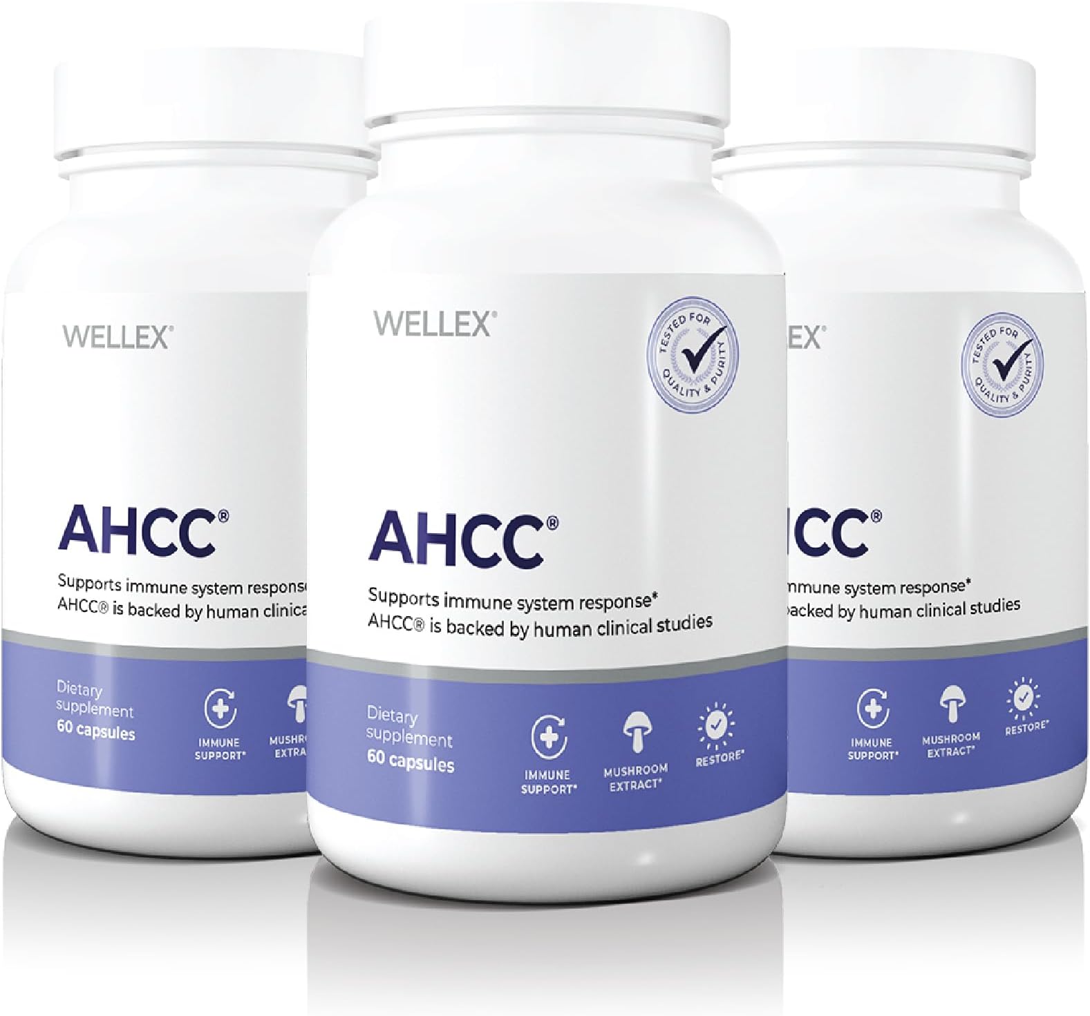 Papillex AHCC Supplement - Maximum Strength - Natural Immune Support Extract - Maintains Natural Killer Cell Activity - 20+ Human Research Studies - 60 Veggie Capsules (3 Pack)