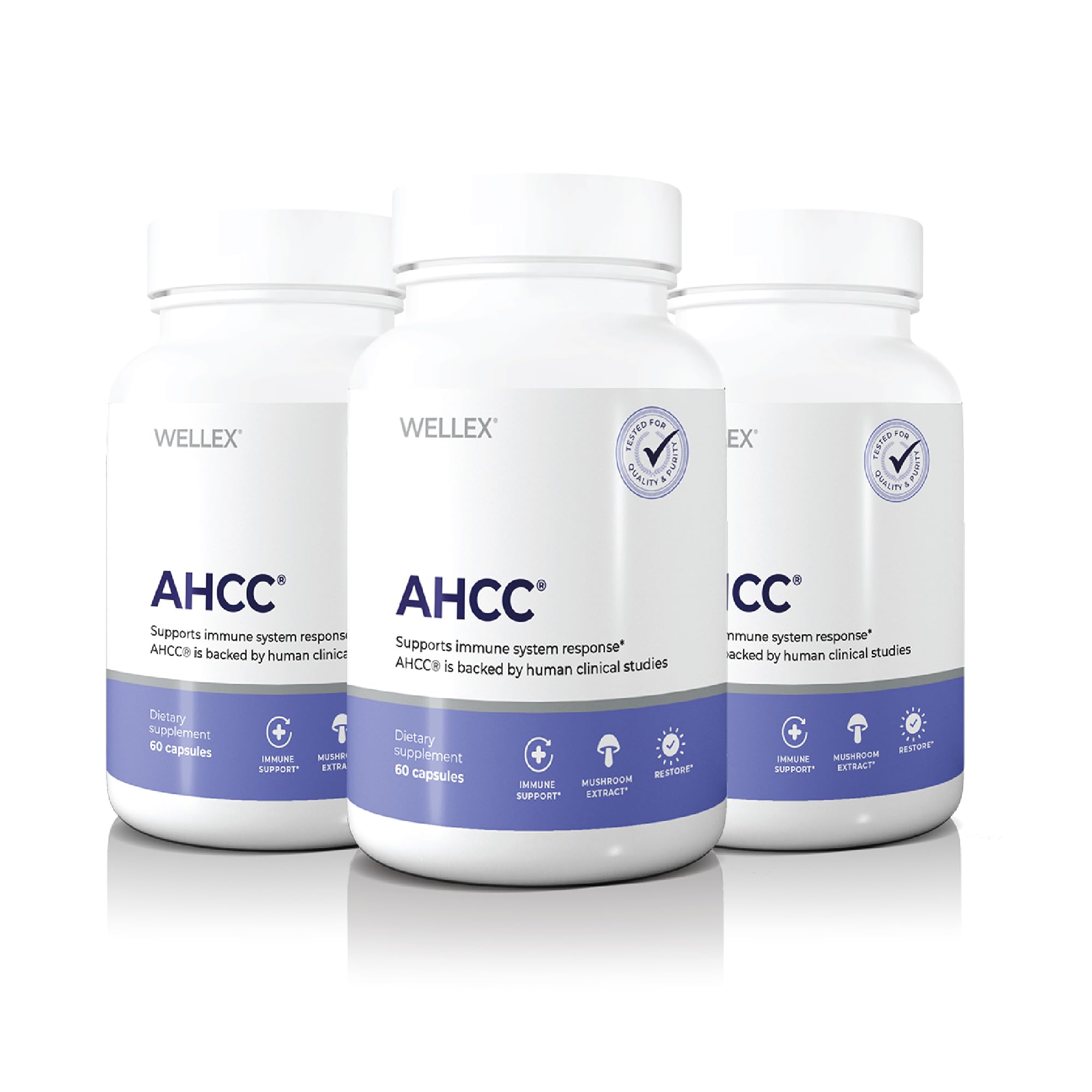 AHCC Supplement - Maximum Strength - Natural Immune Support Extract - Maintains Natural Killer Cell Activity - 20+ Human Research Studies - 60 Veggie Capsules (3 Pack)