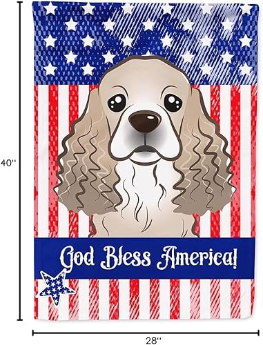 Vista 185 de Caroline's Treasures BB2171GF American Flag and Border Collie Garden Flag Mailbox Flag Decorative Yard Flag Banner Outside Patio Artwork Yard Flower