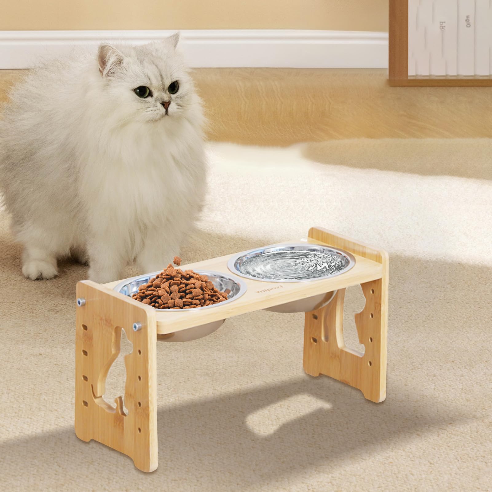 Elevated Dog Bowls, Adjustable Tilted Elevated Dog Food Bowl, Reusable Detachable Feeding Station, Ideal para Small, Medium, Large Puppies, Kittens, Cats, 12,99 x 7,68 x 6,38 pulgadas