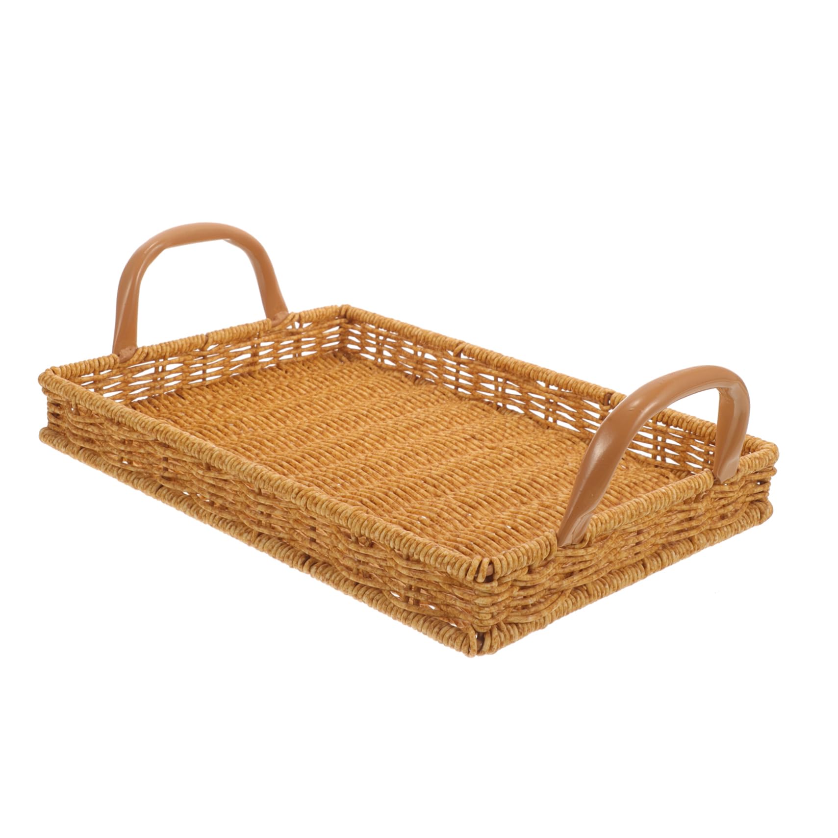 COLLBATH Fruit Basket Woven Storage Basket Bread Basket Baskets Woven Basket Woven Trays for Decor Kitchen Basket Fruit Container Fruit Holder Imitation Rattan Basket Plastic re-usable