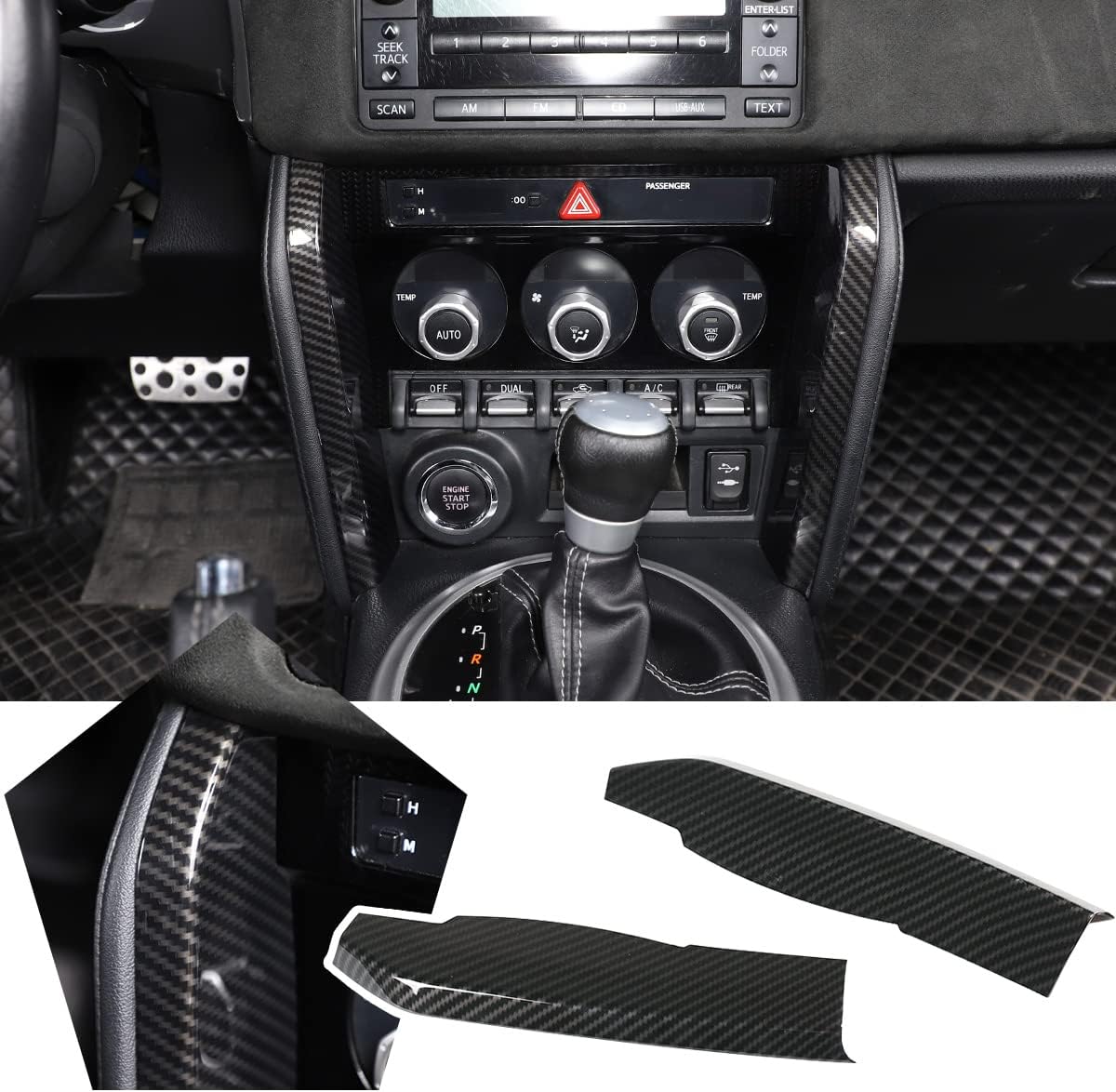 Compatible with Toyot@ 86/Subaru BRZ 2012-2020 Center Console/air Conditioning Vent/Door/roof Reading Light Automotive Interior Decoration Accessories (Center Console Side Panel)