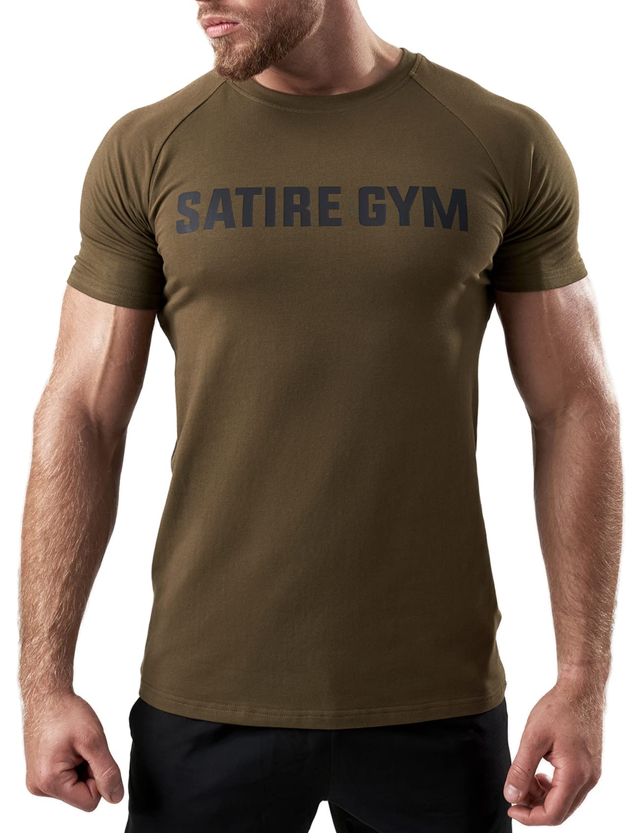 Satire Gym - Fitness Slim Fit T-Shirt aus Baumwolle Herren/Eng | sitzende & schnell trocknende Sportbekleidung für Männer – Herren Sport Shirt als Gym & Fitness Shirt