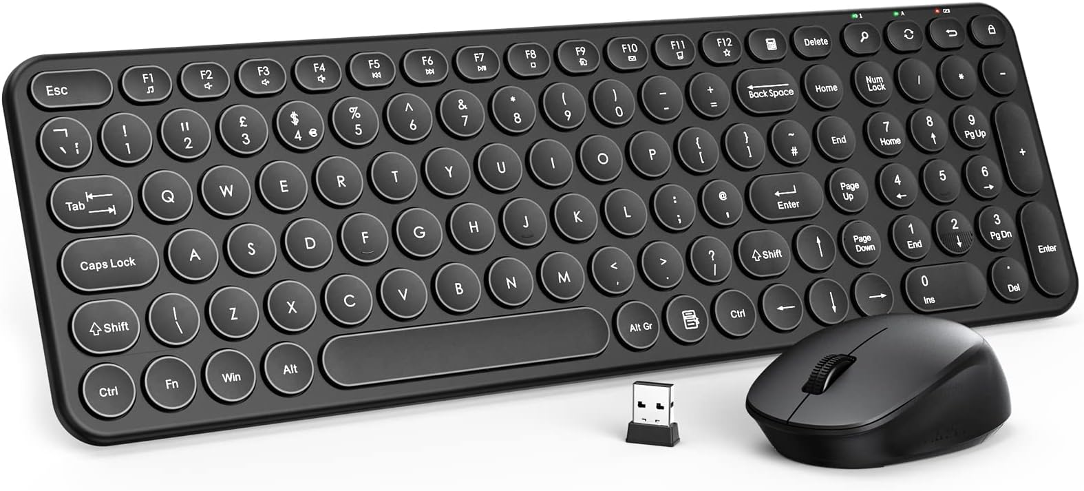 Wireless Keyboard & Mouse, TedGem 2.4G Wireless Keyboard and Mouse Set Ergonomic Wireless Mouse Keyboard 2-in-1 USB Nano for PC Desktops Laptops Mac OS & Windows (Ultra-slim Quiet) (Black)