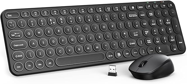 Wireless Keyboard & Mouse, TedGem 2.4G Wireless Keyboard and Mouse Set Ergonomic Wireless Mouse Keyboard 2-in-1 USB Nano for PC Desktops Laptops Mac OS & Windows (Ultra-slim Quiet) (Black)