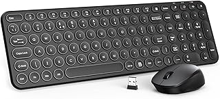 Wireless Keyboard & Mouse, TedGem 2.4G Wireless Keyboard and Mouse Set Ergonomic Wireless Mouse Keyboard 2-in-1 USB Nano for PC Desktops Laptops Mac OS & Windows (Ultra-slim Quiet) (Black)