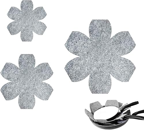 Paquete de 12 protectores de ollas y sartenes en 3 tamaños, separadores apilables para evitar arañazos o daños, juego de protectores de utensilios