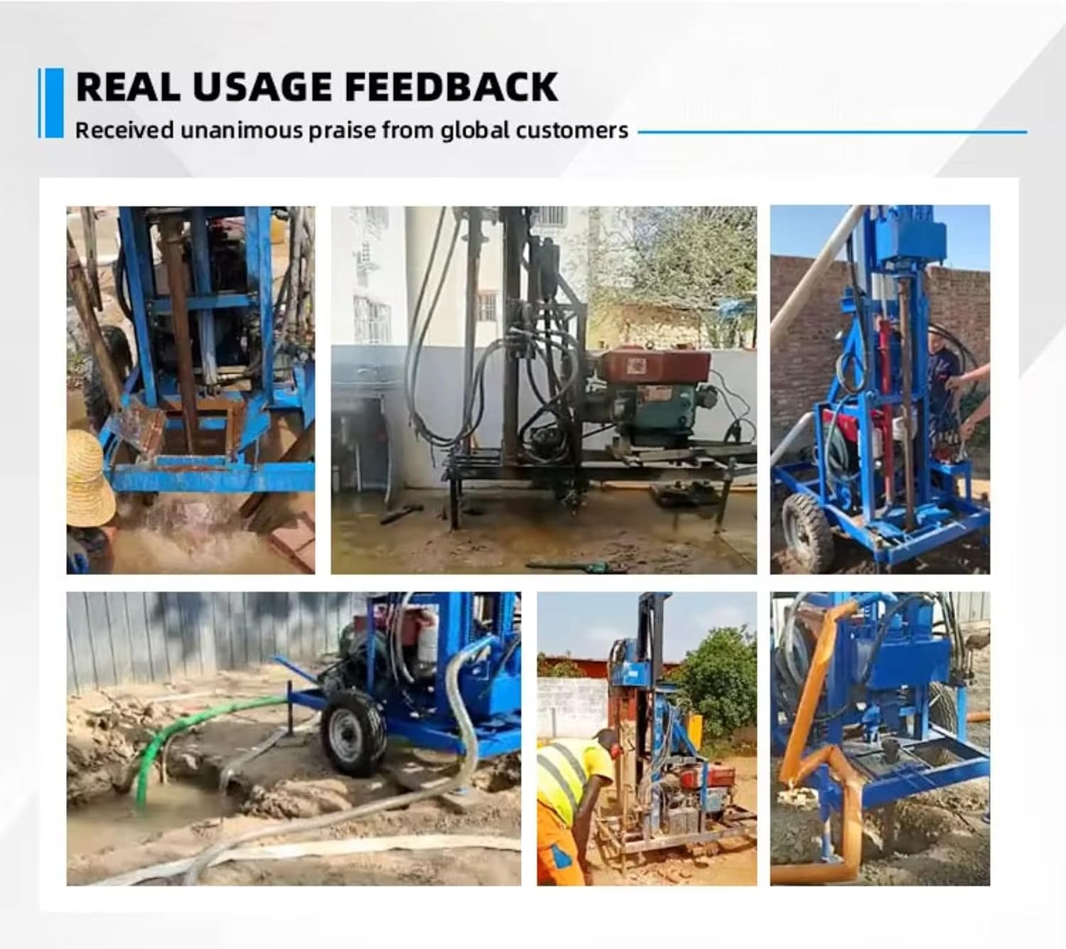 Hydraulic Mobile Small Wheeled Type Portable Household Water Well Drilling Rig Machine Mini Borehole Drilling Equipment for Garden Farm Rural Domestic Water Supply
