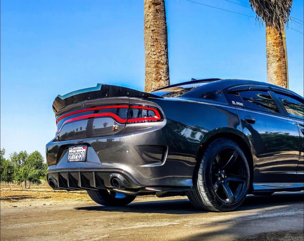V2 2 Layer Wickerbill Spoiler fits 2015-2023 Charger SRT Hellcat Scat Pack Models, Includes RivNut Tool