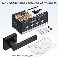 Vista 4 de TICONN Manija de puerta simulada, manija de puerta cuadrada reversible resistente para interiores, dormitorio, armario