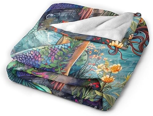 Miniatura 299 de Tijuboni Manta con diseño de tortuga marina y océano, regalos náuticos para mujeres, hombres, niñas, niños y adultos, manta de franela suave para