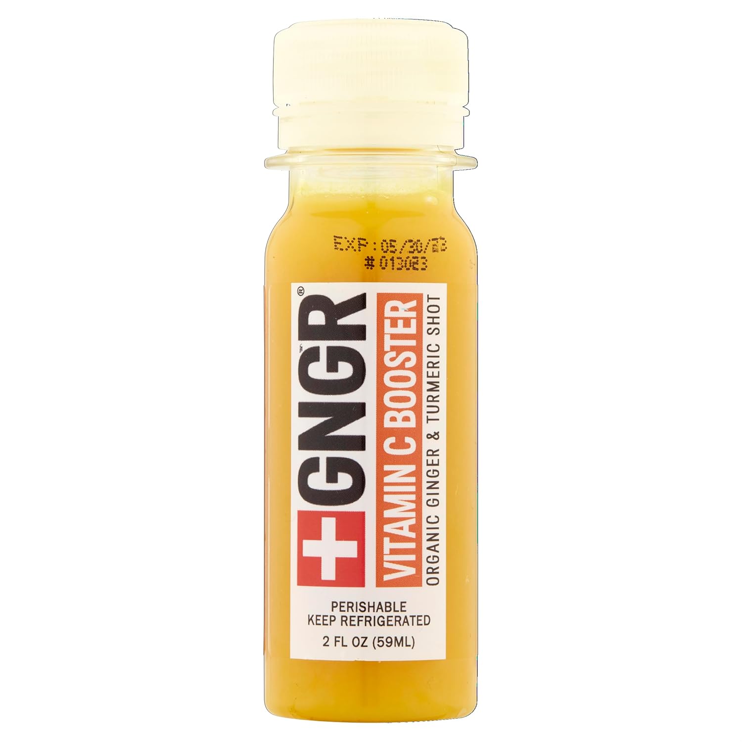 +GNGR Vitamin C - Cold-Pressed Ginger Shot with Turmeric, Cayenne & Acerola, Peruvian Ginger Juice, 2 fl oz (Pack of 12)