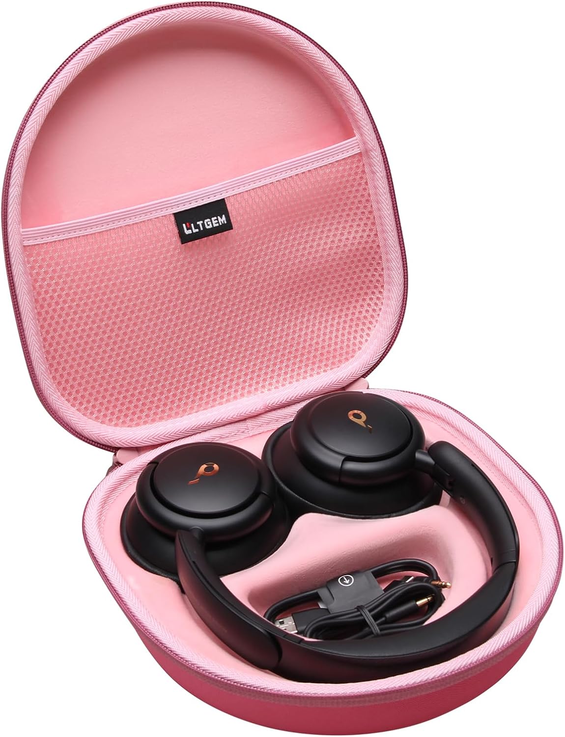 LTGEM Case Compatible with Anker Soundcore Life Q20 / Q20i / Q30 Hybrid Active Noise Cancelling Headphones, Pink