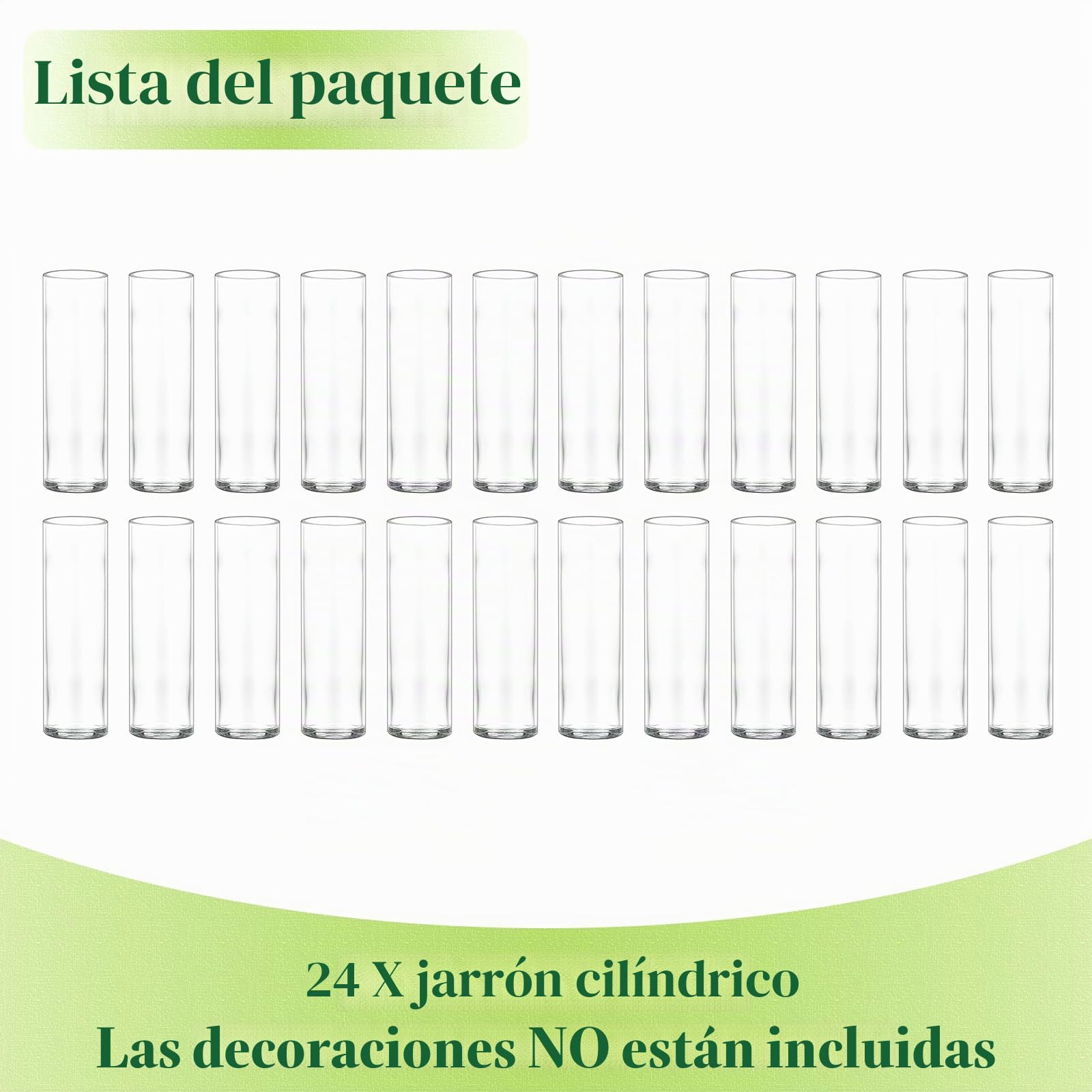 Hewory 24 jarrones pequeños para decoración de mesa de boda: juego de jarrones pequeños de cristal para decoración de boda – 15 cm jarrón de cristal cilindro jarrón pequeño jarrón cilíndrico para
