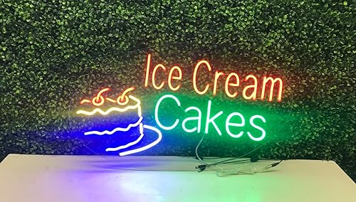 Miniatura 5 de Cartel de neón LED Ice Cream Cakes de 28 pulgadas de largo x 16 pulgadas de alto #34433