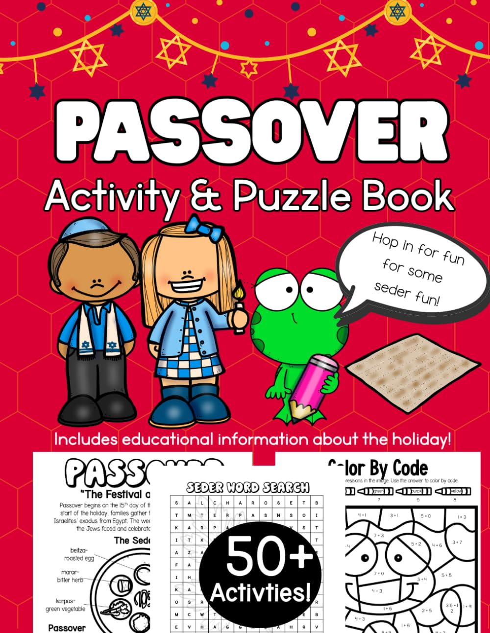 Passover Activity & Puzzle Book: Pesach Activities, Coloring, Word Searches, Mazes, Jewish Holiday Seder Busy Book (Jewish Holiday Activity Books For Kids)