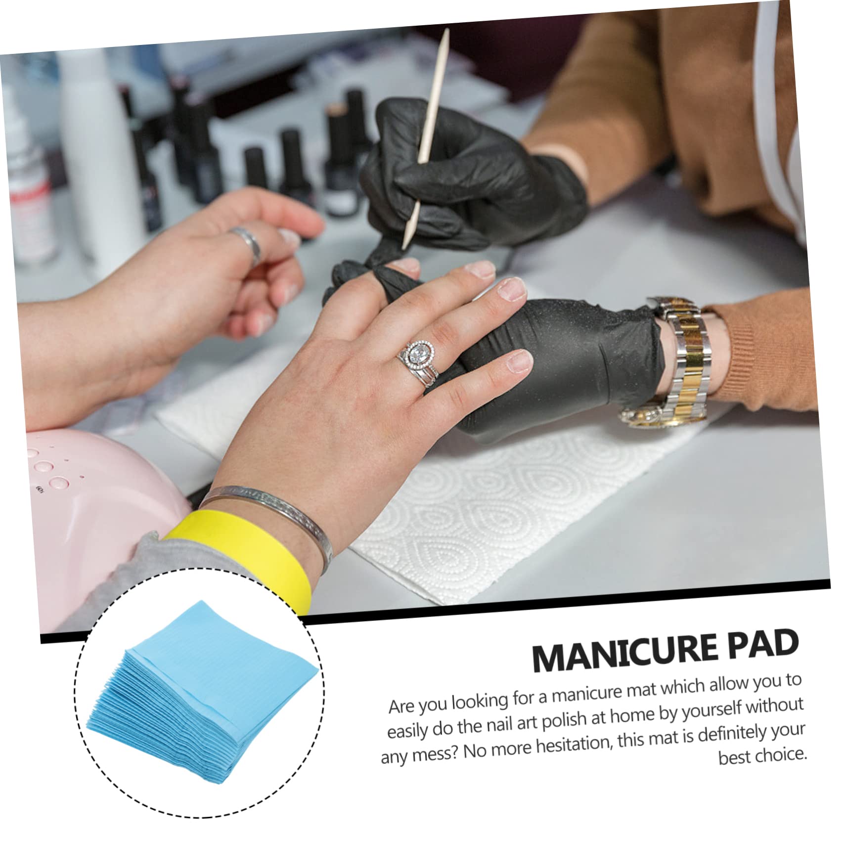 CALLARON 125 pezzi Tovagliette Usa e Getta per Manicure Tovagliette Impermeabili per Nail Art Assorbenti e Pratiche per e Spa Materiale Fibroso con Rivestimento