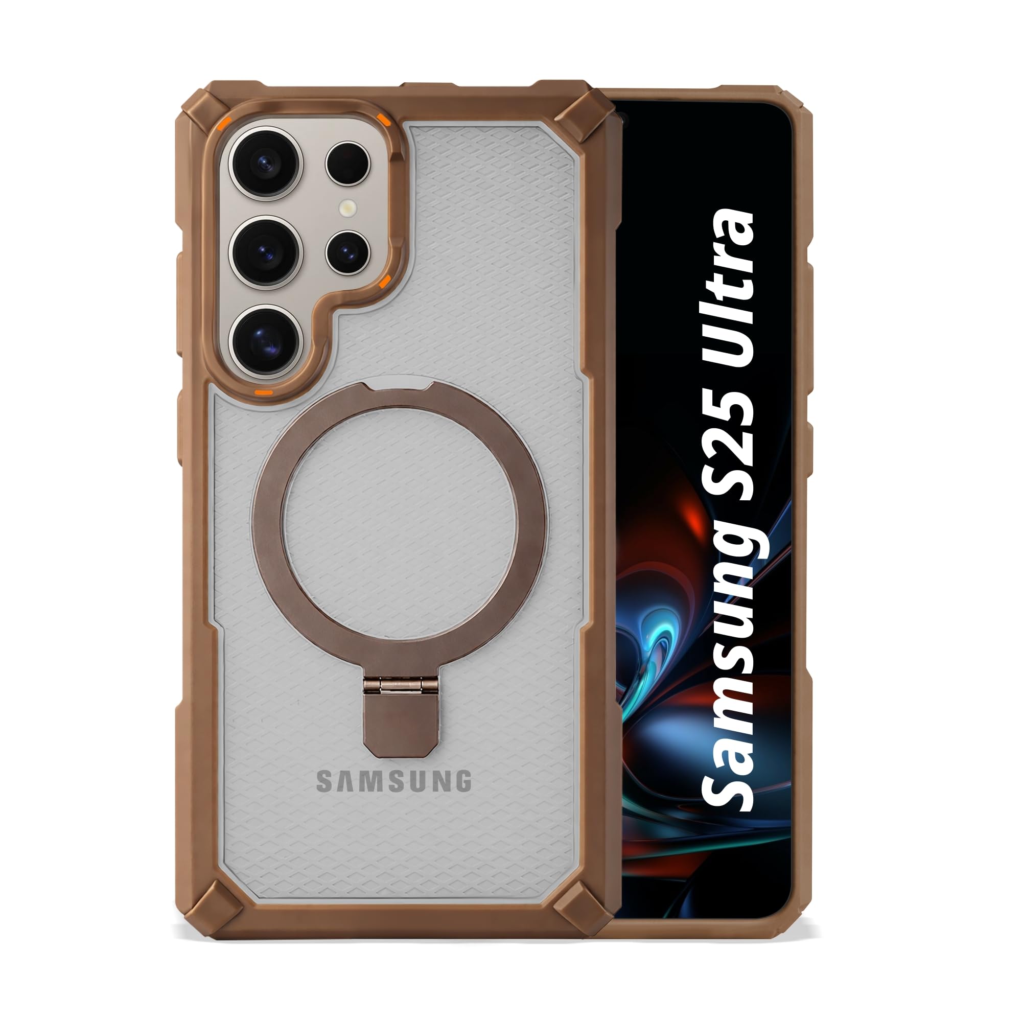 AIBEX Transparent Back Cover Compatible for Samsung Galaxy S24 Ultra|Mag-Saf Magnetic Ring Kickstand |Shockproof Dual Layer Military Grade Drop Protection Armor Case|Wireless Charging Support - Black — Amazon image 24