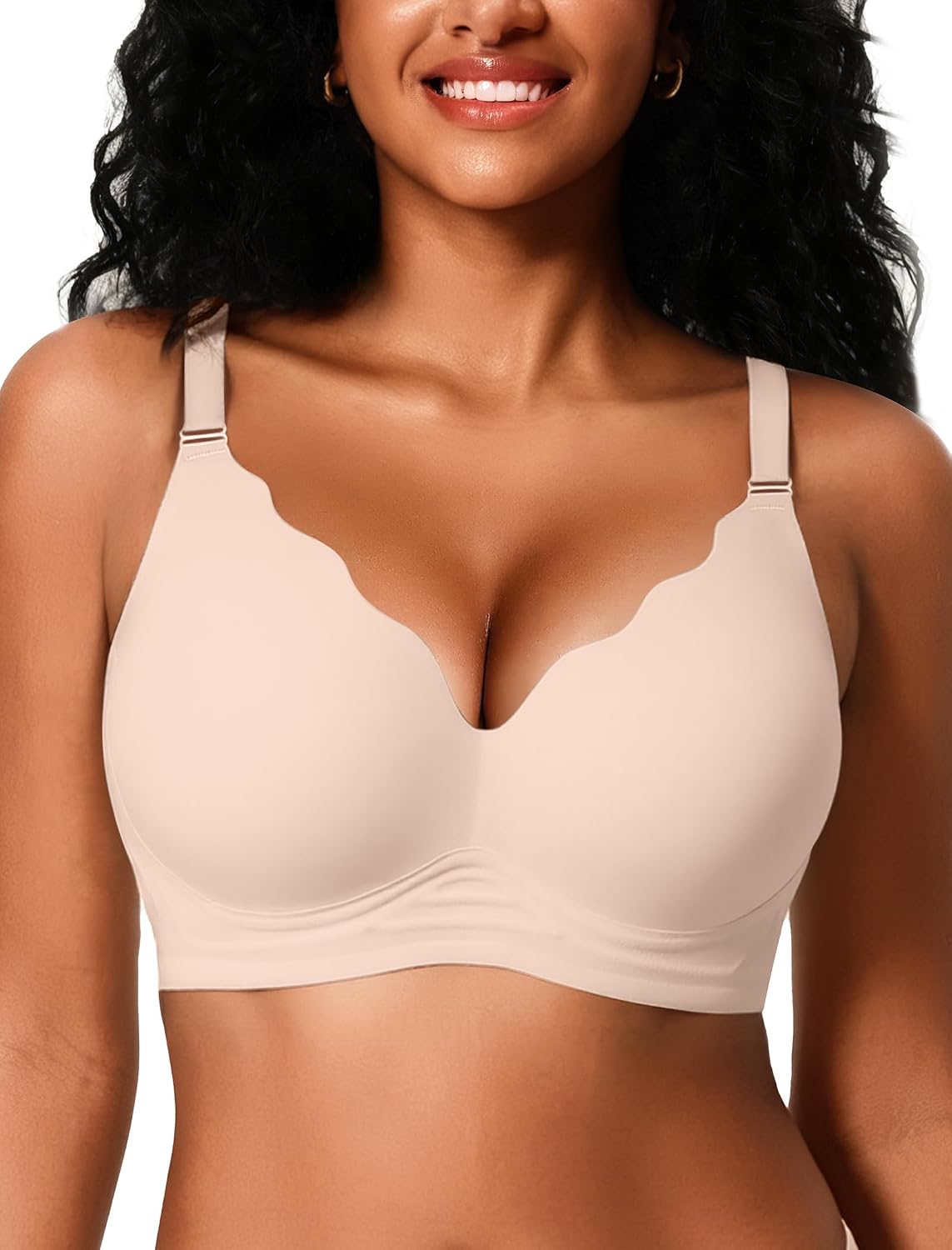 VRVOCIE Wireless Bras for Women No Underwire Crossover V Mesh Seamless Supportive Bralettes Full Coverage Everyday Bra