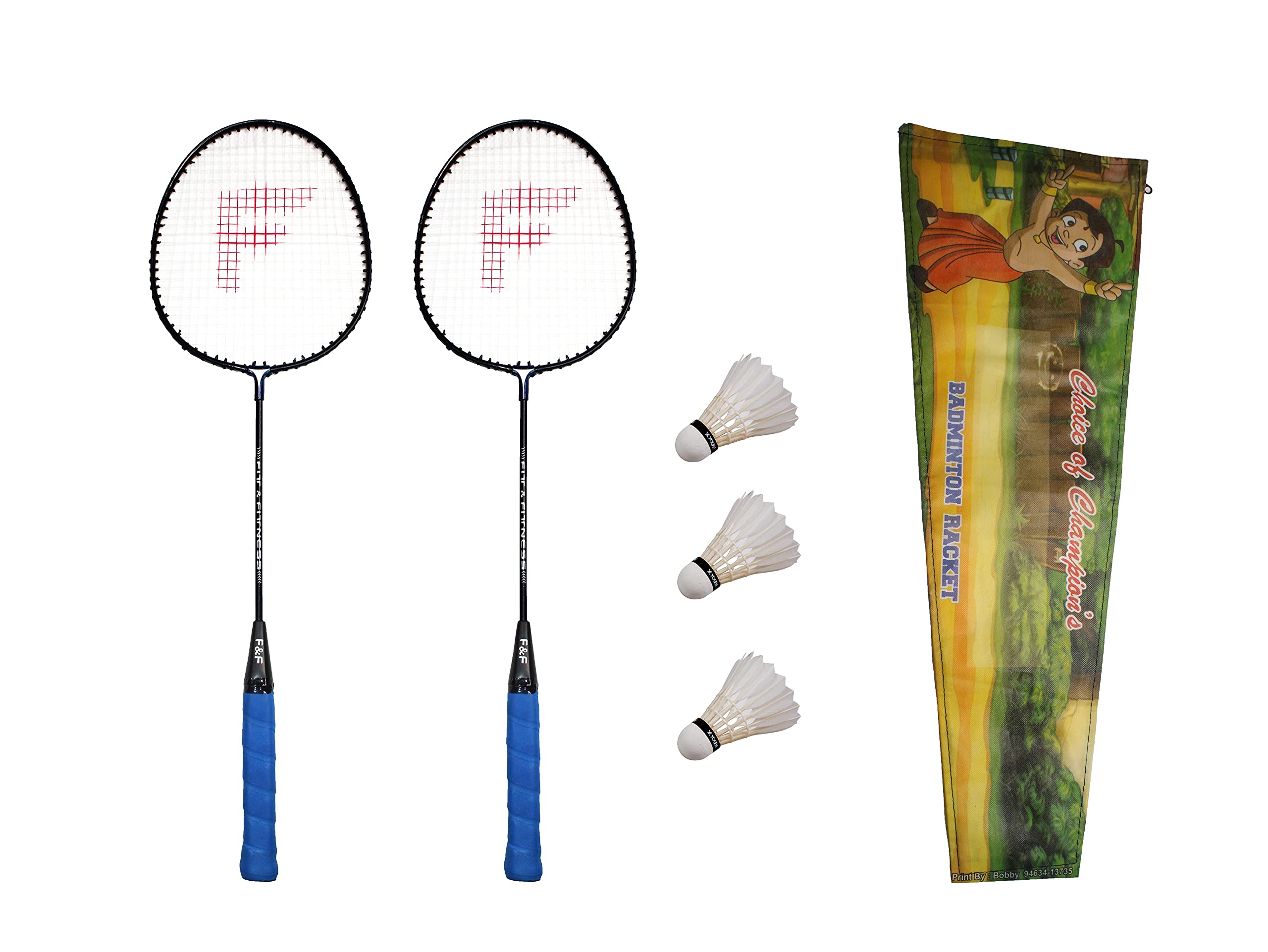 FIT & FITNESS 2 Pc Single Shaft Racquet with 3 Feather Shuttle & Cover Badminton Kit Badminton Kit (Black) (B09H2T9GYV) Amazon Price History, Amazon Price Tracker
