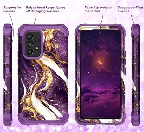 Miniatura 6 de Hocase Funda para Galaxy A53 5G, resistente a los golpes, protección de goma de silicona suave, funda protectora híbrida de plástico duro para