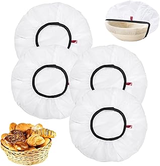 Pack of 4 Covers for Proofing Basket, Food Covers, Reusable, 28 cm Fermentation Foil for Bread, Bread Baking Accessories for Dough Preparation, Extra Strong and Tear-Resistant